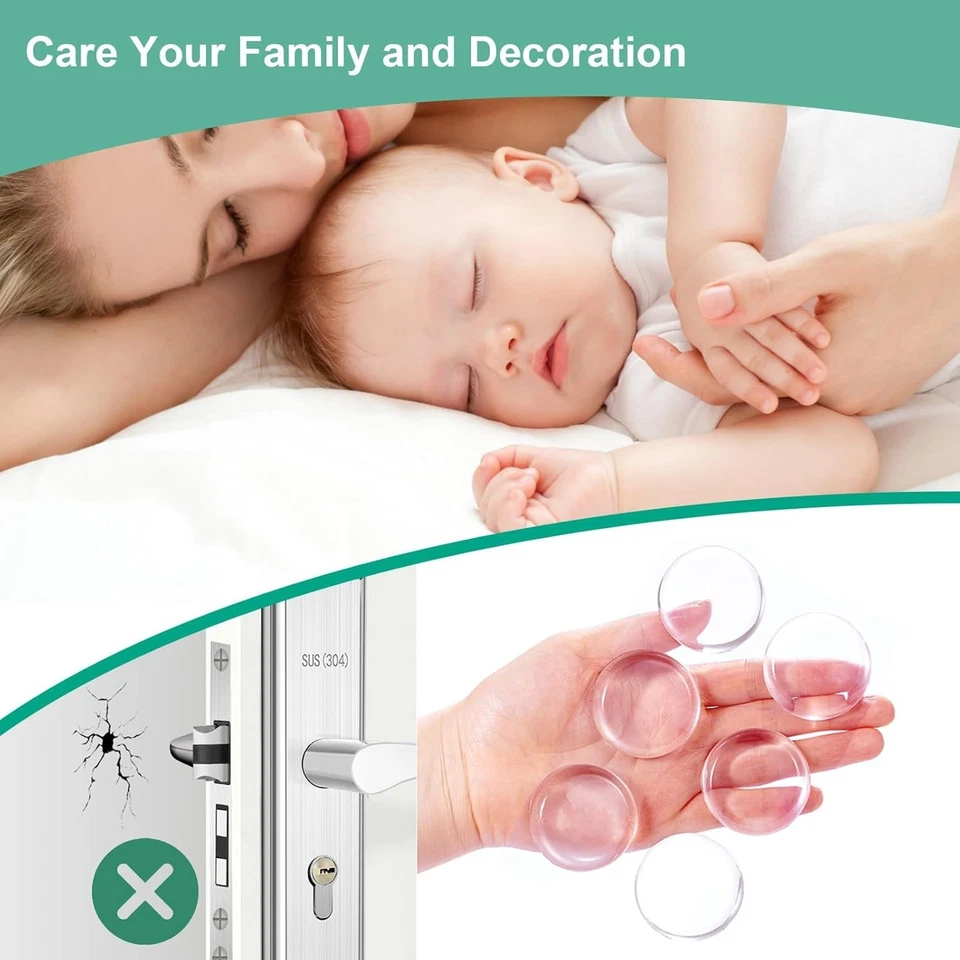 Protectores de pared de silicona para tapón de puerta de 6 piezas - almohadillas protectoras de perilla autoadhesivas Foto 3 de 4