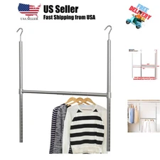 Adjustable Closet Hanging Rod, Chrome