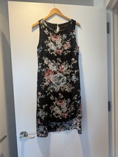 White House Black Market Floral Midi Dress - Black and Multicolor