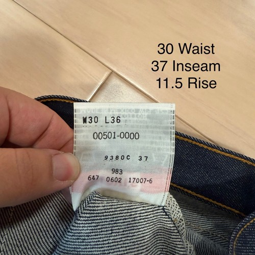 Vintage Levis 501 Jeans 30 Blue Dark Wash Straight Leg Denim Non Selvedge NWT - Picture 6 of 9