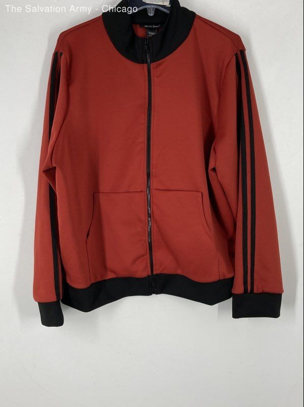 Ashley Stewart Womens Burnt Orange Black Full Zip Bomber Jacket Size 18/20