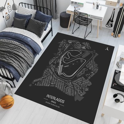 Racing Track Map Rug City Circuit Area Carpet Home Decor