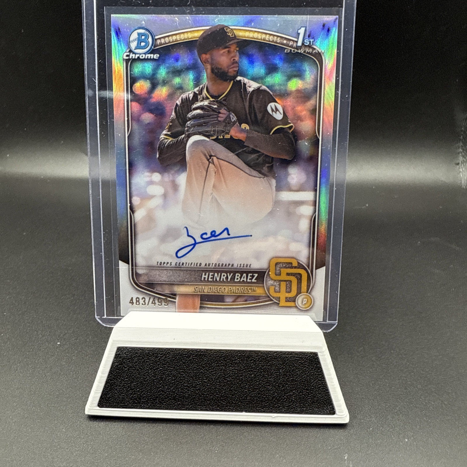 2025 Bowman Chrome Henry Baez 1st Bowman Refractor Auto /499 #CPA-HBA Padres