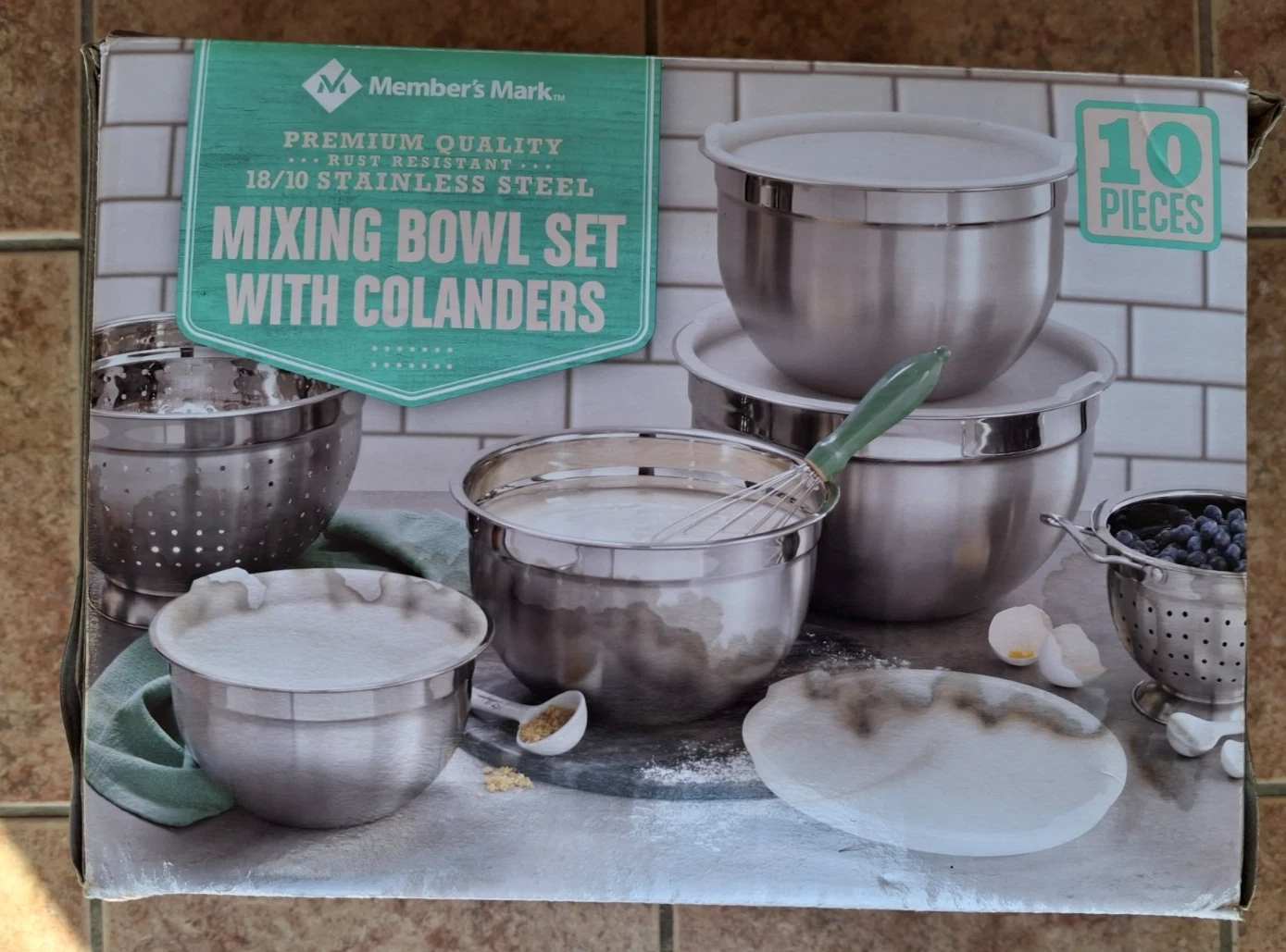 NEW Member’s Mark 10-Piece 18/10 Stainless Steel Mixing Bowl Set w Colanders