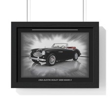 Iconic 1964 Austin Healey 3000 Mark II Classic Car Poster - Vintage British