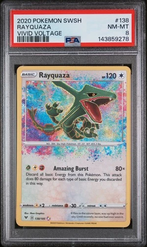 2020 POKEMON SWORD & SHIELD VIVID VOLTAGE #138 RAYQUAZA PSA 8