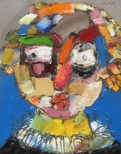 Original abstract painting oil on canvas board 7x9 in by Anastasiya Kimachenko