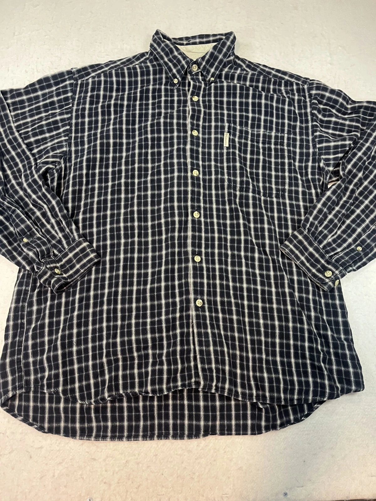 Y2K Columbia Flannel Shirt Mens XL Navy White Plaid Outdoor Cotton Button Down
Opens in a new window