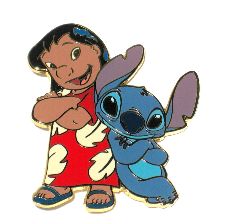 LE Disney Auction Pin Lilo & Stitch Lean on Me Friends Leaning Back to 2004 RARE