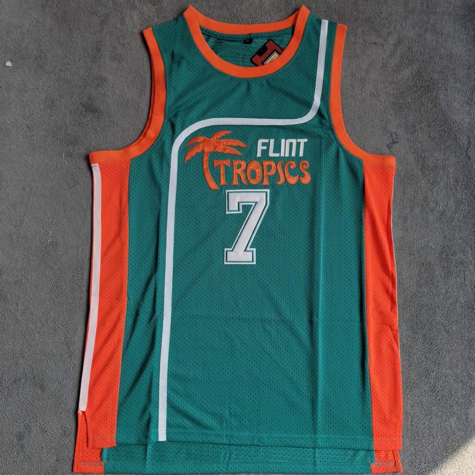 Flint Tropics Semi Pro 7 Coffee Black Basketball Jerseys All Stitched