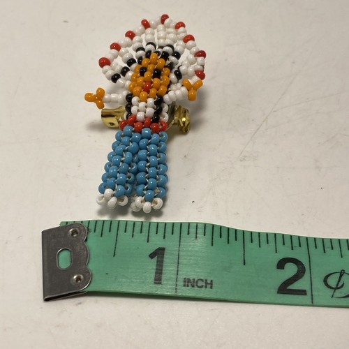 Pin Colorful Kachina Native American CHIEF Seed Beaded Pin B13D - 第 4/4 張圖片
