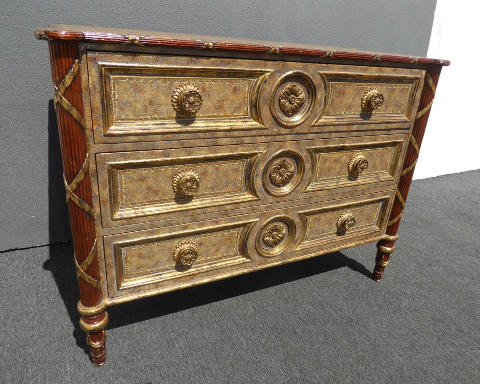 Сундук с тремя ящиками Maitland Smith позолоченный - Изображение 4 из 4