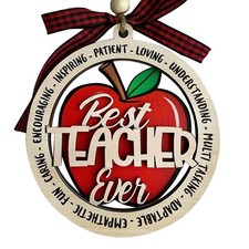 Best Teacher Ever Christmas Ornament 2024, Teacher Appreciation Christmas Orn...