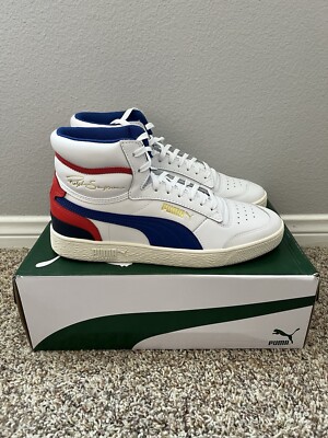 puma mid white red blue