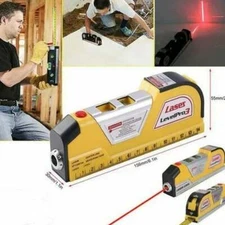 Laser Level Horizontal Vertical Line Measure Measuring Tape Ruler Meter Tool