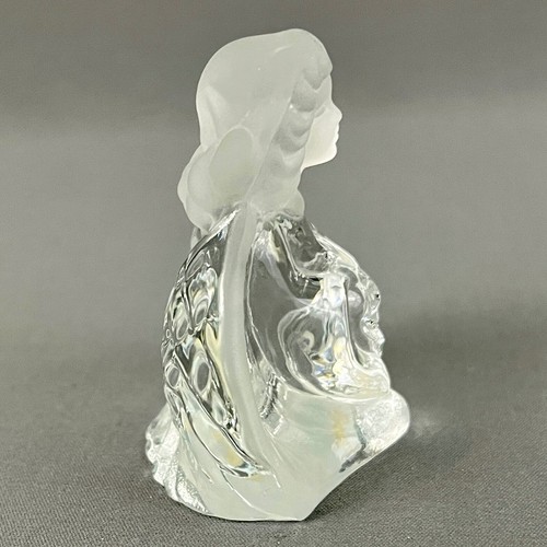 Fenton Kneeling Praying Angel Clear and Frosted Original Sticker 3.5 in - Picture 2 of 7