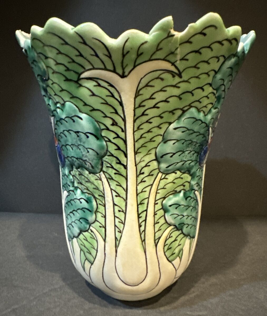 スーパーセール 50%(福袋 CABBAGE CHINESE ANTIQUE LEAF 6 MARKED VASE BUTTERFLY AND 染付