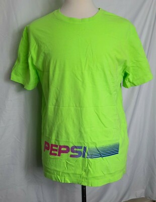 Forever 21 Men's Size Large Pepsi Lime Green Pepsi Graphic Print T-Shirt