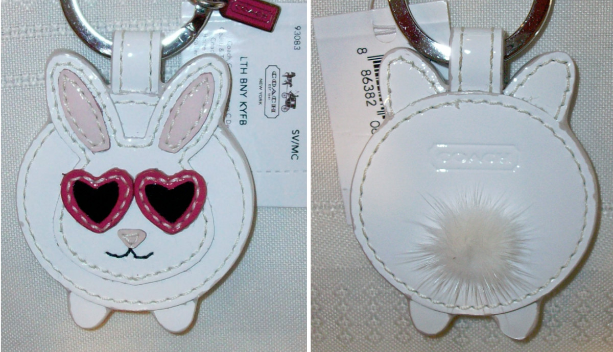 NWT'S Coach Rabbit / Bunny Keychain / Key Ring - No Tail - Rare