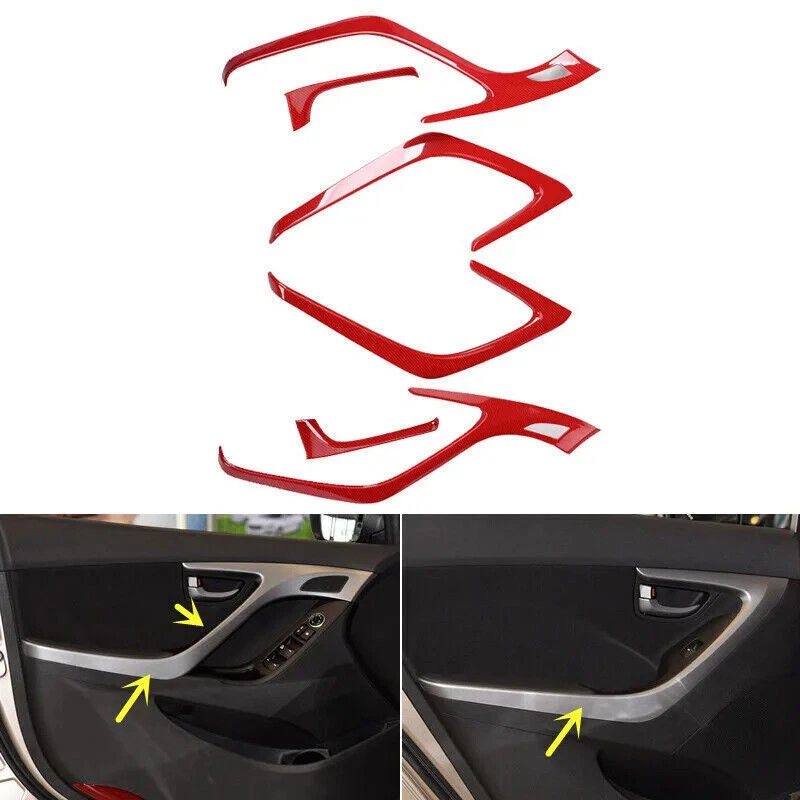 Pegatinas interiores de fibra de carbono ABS para Hyundai Elantra Avante 2012-2016 Foto 2 de 4