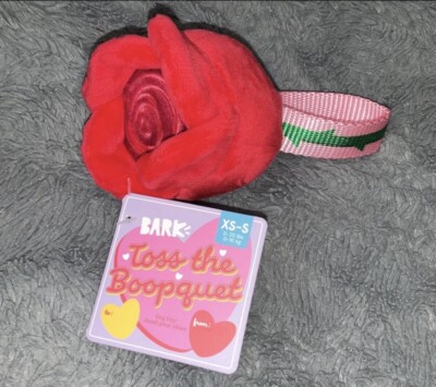 New Bark Box “ Toss the Boopquet “ Rose Dog Toy w/ Reinforced Nylon Loop  Handle