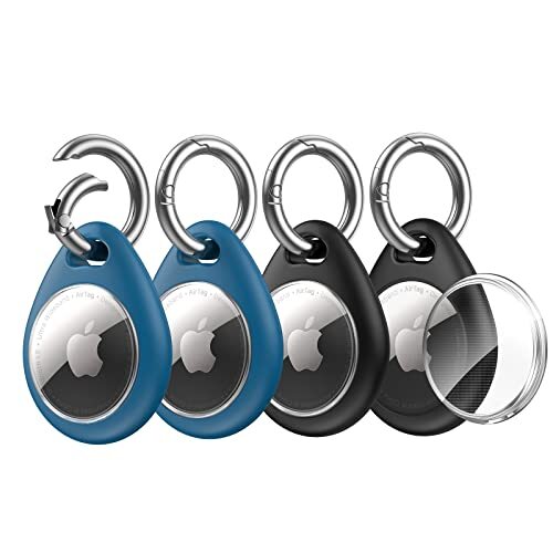 UNBREAKcable 4 Pezzi Custodia per Airtag Apple con Anello Portachiavi, (C5k)