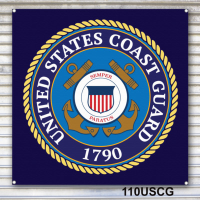 Coast Guard Emblem Seal Illustrated Banner Sign Wall Art