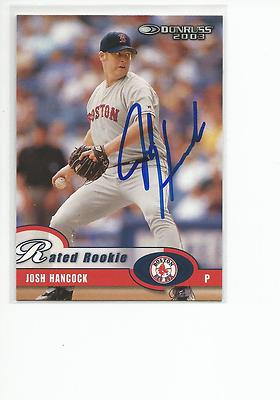 JOSH HANCOCK Autographed Signed 2003 Donruss Baseball card Boston
