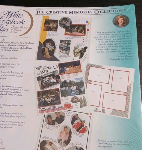 Creative Memories 12 x12 WHITE RCM-12S Scrapbook Pages 1999 SEALED Made in USA - Picture 4 of 8