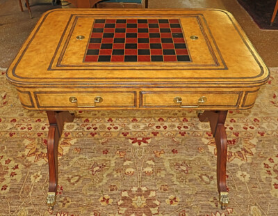 Drexel Heritage Regency Style Leather And Mahogany Game Table | eBay