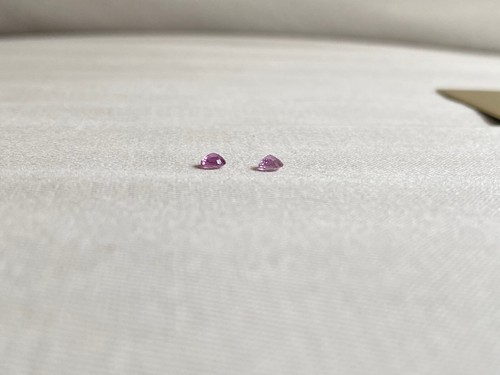 2 Natural Pink Sapphire Rounds Loose Stones Microfaceted Matched Pair 3mm - Picture 4 of 7