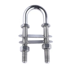  Marine Stainless Steel Boat Stern Bow Eye Tie Down U Bolt 3" thread with Screws