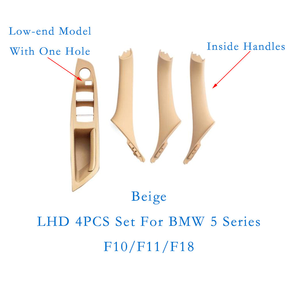 4PCS Beige Inner Pull Handles for BMW 5 Series F10 F11 F18 LHD Window Frames
