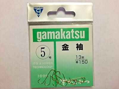 Gamakatsu Gold Sleeve With Thread Fishing Hook - No. 3.5, Harris 0.6, Pack Of 7