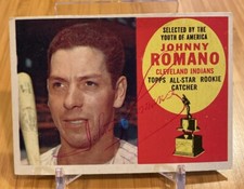 Johnny Romano Signed Autographed 1960 Topps Card #323 Cleveland Indians All Star
