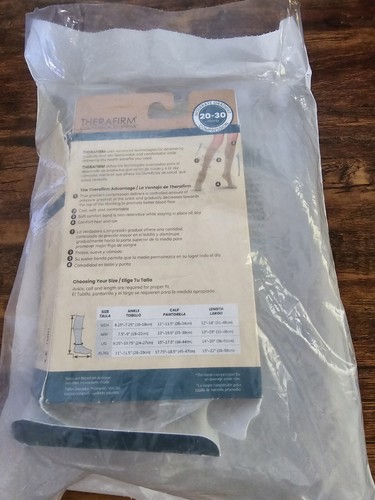 Therafirm Thigh High Compression Hosiery Socks 20-30mmHg Khaki Medium