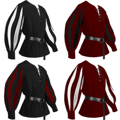 Medieval Retro Drama Shirt Belt Uniform Halloween Cosplay Costume