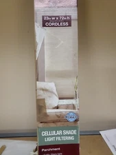 23" X 72" Home Decorators Parchment Light Filtering Cordless Cellular Shade