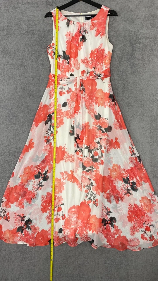 Maxi Vestido Chetta B Mujer 6 Coral Marfil Floral Fluido Cottagecore Elegante Romántico Foto 3 de 4