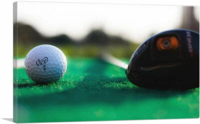 ARTCANVAS Golf Ball and Club Canvas Art Print - Image 1 of 4