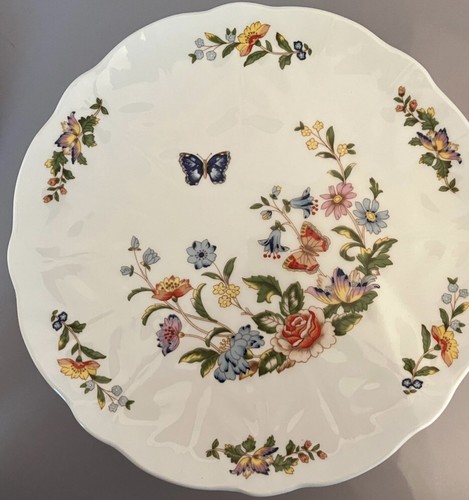 Vintage Aynsley Pedestal Cake Stand And Round Serving Plate With Handle - Picture 4 of 4