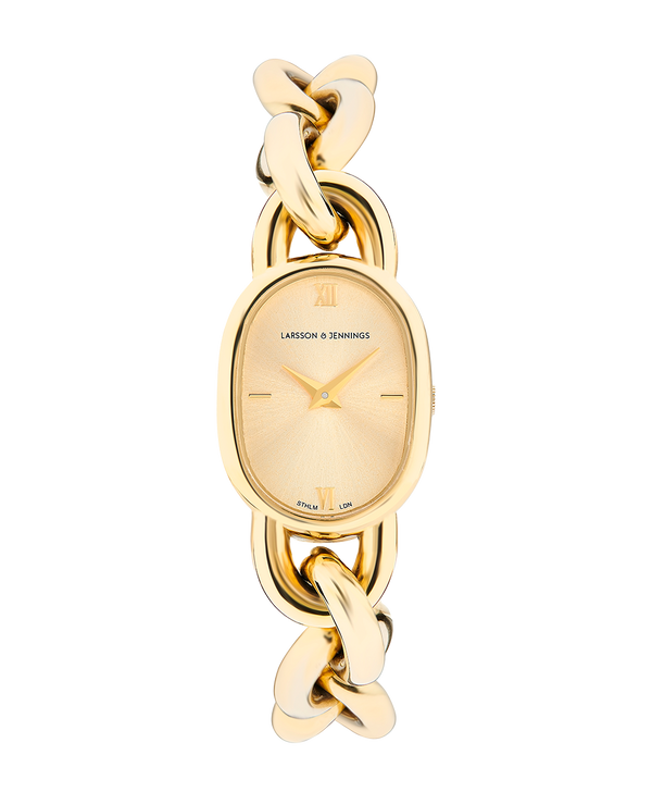 LARSSON & JENNINGS Gold Tone Oval Chain Watch LF-W-CHN-GD | eBay