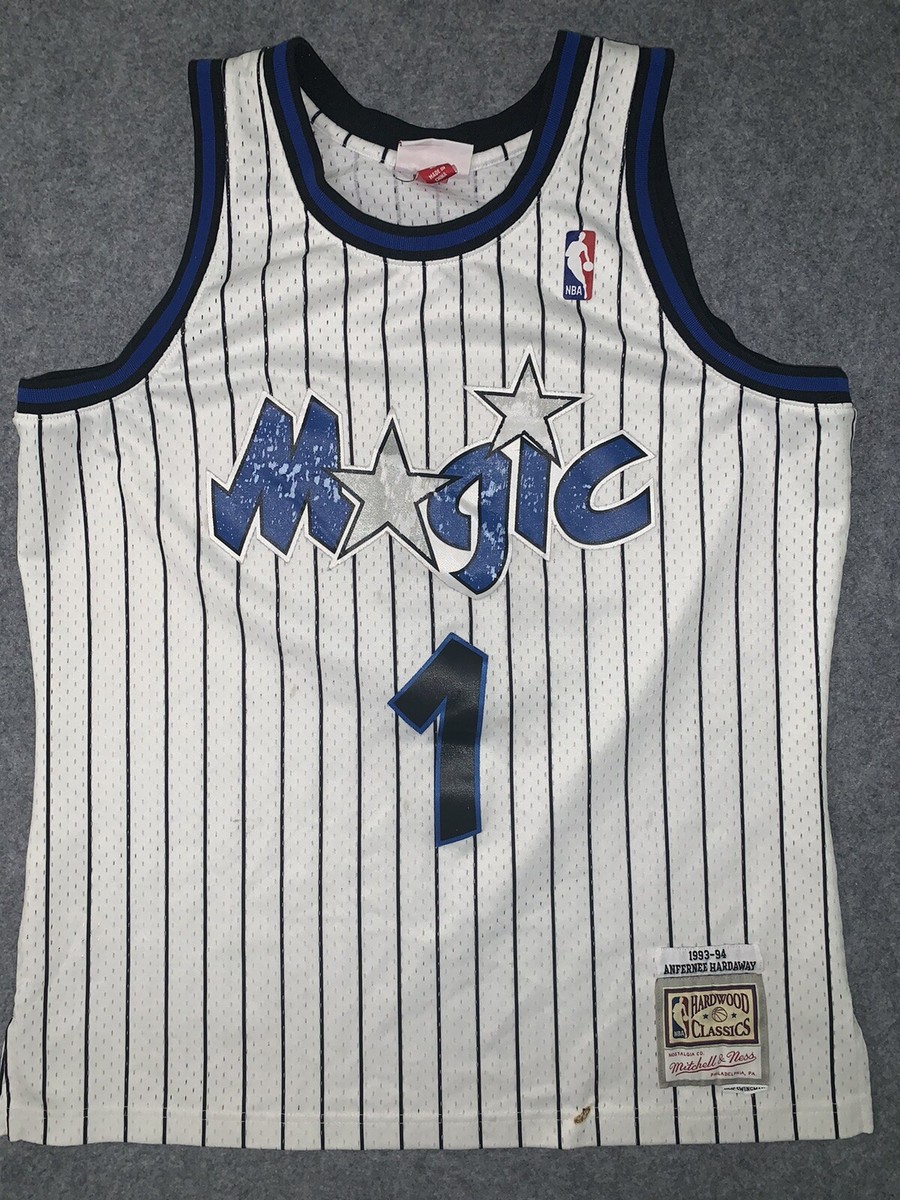 Penny Hardaway Jersey White Large Orlando Magic #1 Mitchell