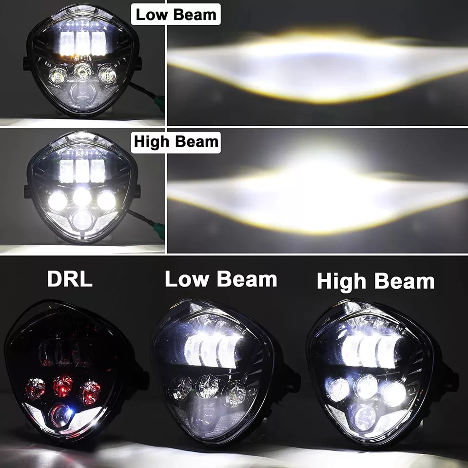 For Honda Nighthawk 750 650 450 250 7" inch LED Projector Hi/Lo Beam Headlight - Image 2 of 4