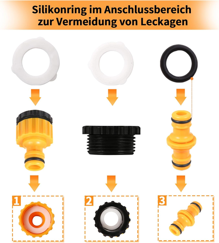 Gartenschlauch Anschluss Schlauchverbinder 1/2 Zoll Gardena Set 16 Stück Schlauc - Bild 4 von 12