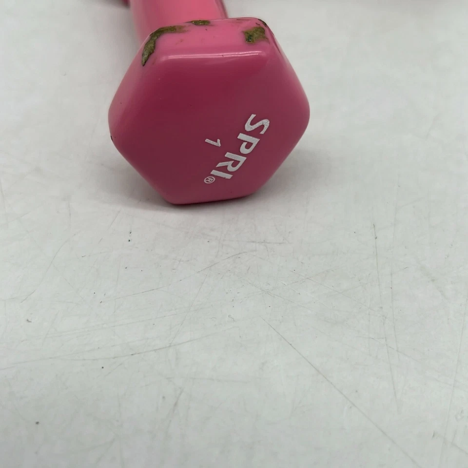 Набор из 2 розовых гантелей SPRI с виниловым покрытием для упражнений и фитнеса 1 лБ для тренажерного зала - Изображение 4 из 4