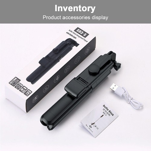 Télécommande Bluetooth 360° Selfie Stick Trépied Téléphone Support de Bureau avec Lumière de Remplissage - Photo 9 sur 12