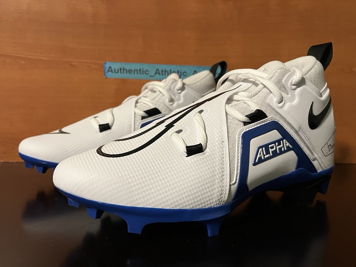 Nike Alpha Menace Pro 3 Football Men\'s Cleats White/Blue Size 13 NWOT CT6649-101 Nike Alpha Menace Pro 3 Football Cleats White Royal Blue Men  main image 4