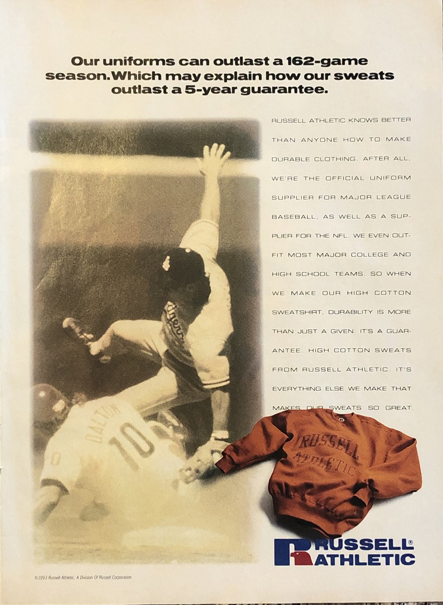 1993 Russell Athletic Sweats PRINT AD Darren Dalton Philadelphia