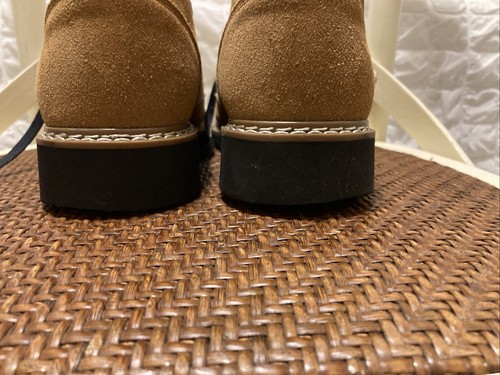 Monkey Boots by Retro Heritage 7.5 US Suede Tan Mod Grafter Martens Style Low - Picture 7 of 13